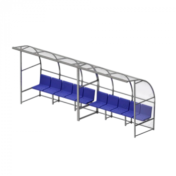 Скамейка для запасных игроков с навесом на 10 мест SpW-SZ-10C - Купить недорого в Екатеринбурге качественные Спортивные товары Велосипеды Фитнес аксессуары доставка по России